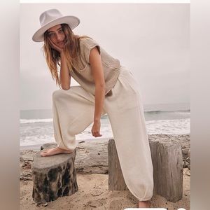 Free People Freya sweater set NET oatmeal bone colour size small